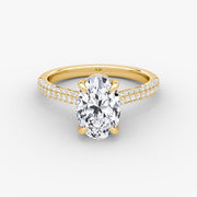 Oval Cut - Royal Pave Ring - 18 K Gold